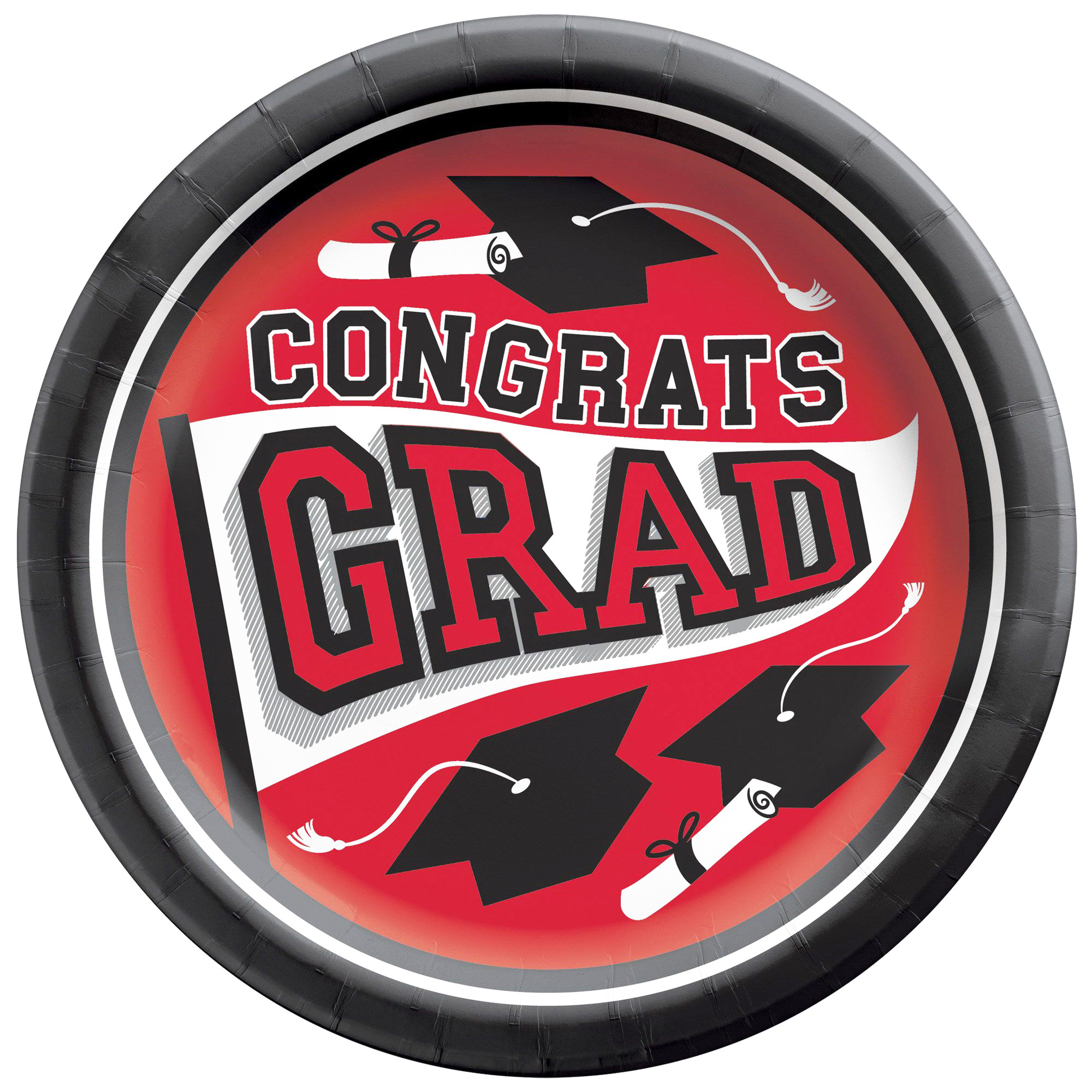 Red Congrats Grad 8 1/2